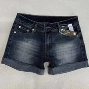 Women Y2K Summer Streetwear Gyaru Vintage Coquette Denim Mini Acubi Cowboy Shorts Button Low Rise Short Pants 2000s Alt Clothes